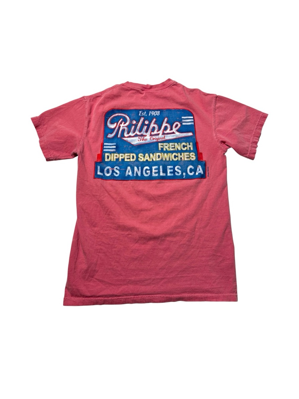 Philippe Los Angeles Pink Graphic Logo T‑Shirt